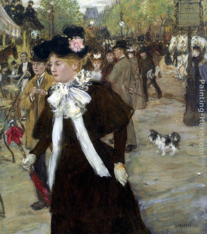 Jean Francois Raffaelli Elegante sur le Boulevard des Italiens